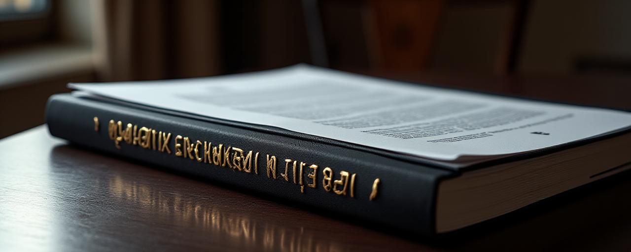 Close up of professional high-stakes compliance documentation